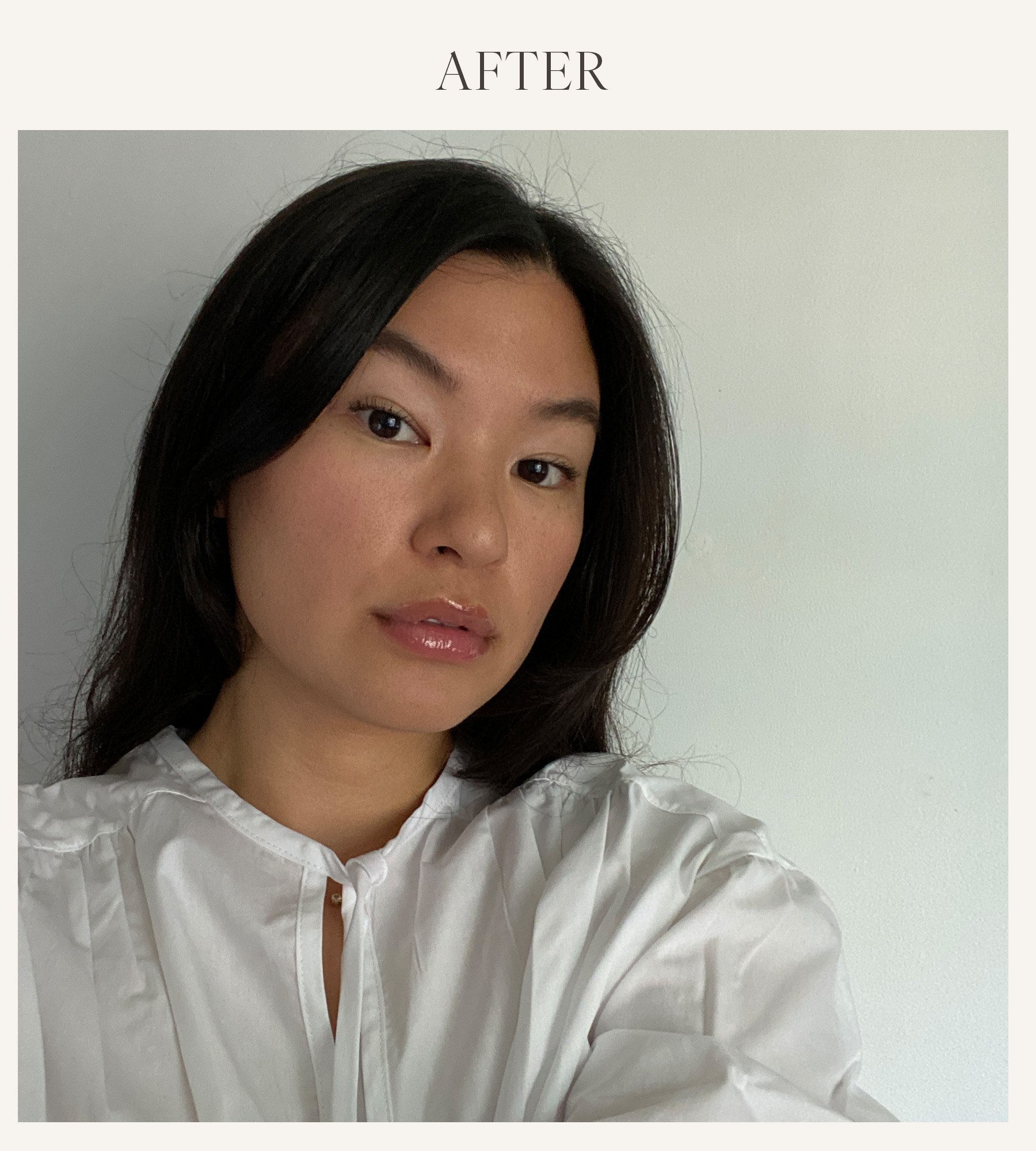 After photo of Natalia Sztyk testing the Lawless lip plumper