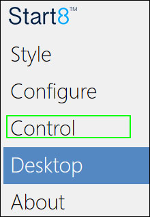 Start8 Control Tab