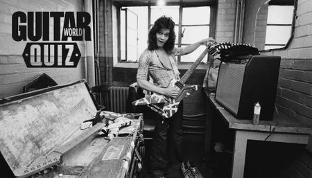 Eddie Van Halen poses backstage at Lewisham Odeon in London on May 27, 1978