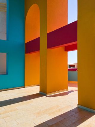 Brightly colored wall arches