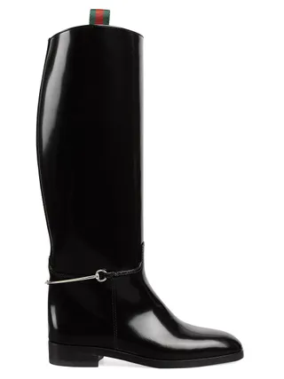 Gucci, Botas de couro Slim Horsebit