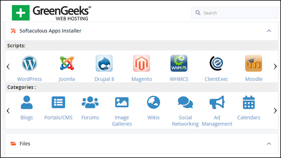 GreenGeeks Softaculous application installer