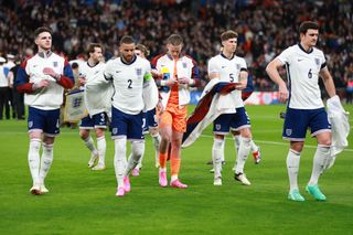 Where will England stay at Euro 2024 in Germany? England players remove their tracksuits prior to the international friendly match between England and Brazil at Wembley Stadium on March 23, 2024 in London, England. (Photo by Marc Atkins/Getty Images)