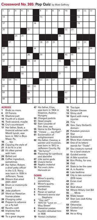 Crossword puzzle