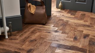 mid brown engineered parquet flooring