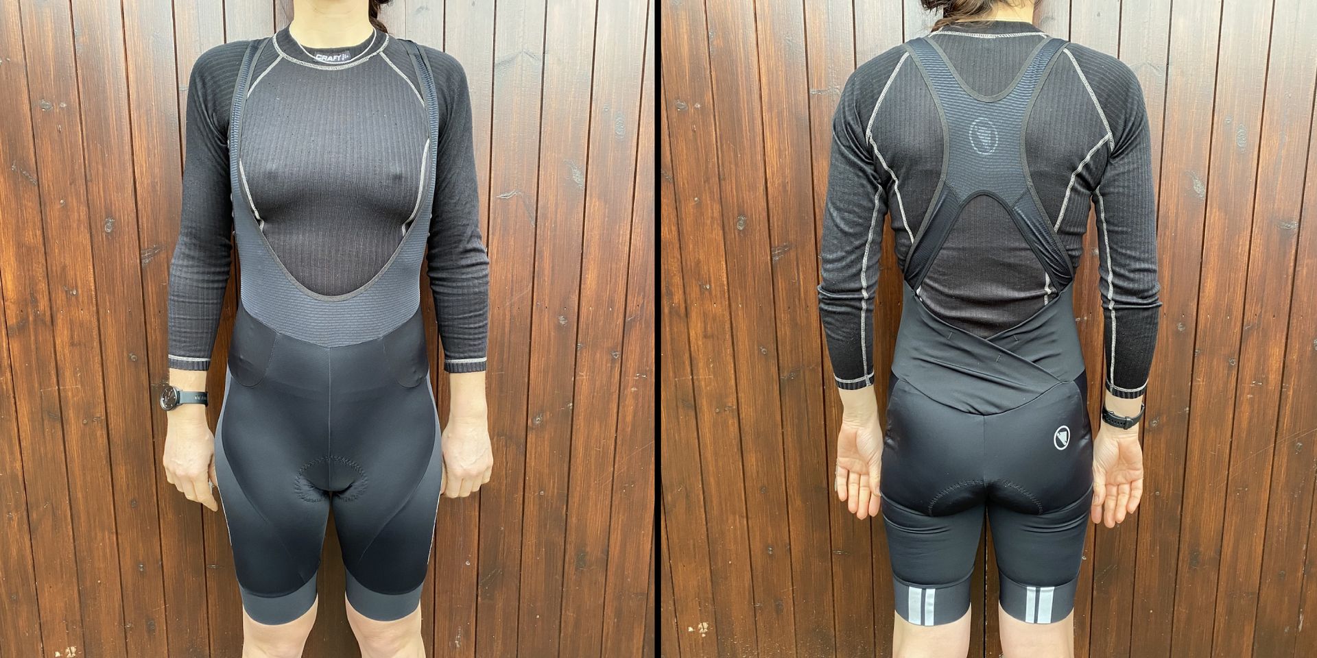 Female cyclist wearing the Endura FS260-Pro Bib Short DS which are some the best bib shorts for women
