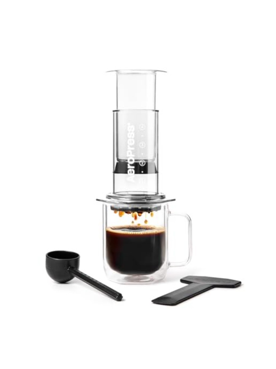 AeroPress coffee maker in clear