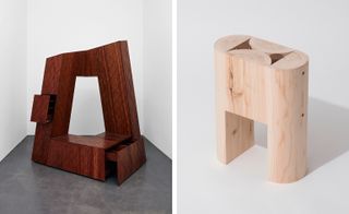 Left, CCTV wardrobe and Right, Geometry stool