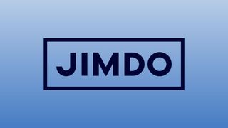 Best website builder services - Jimdo logo on blue background