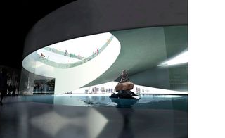 Artists rendering of the inside of The Danish Pavilion: ’Wellfairytale’ by Big Architects