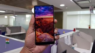 The Xiaomi Mi Mix 2 with its 5.99-inch, 18:9 display.