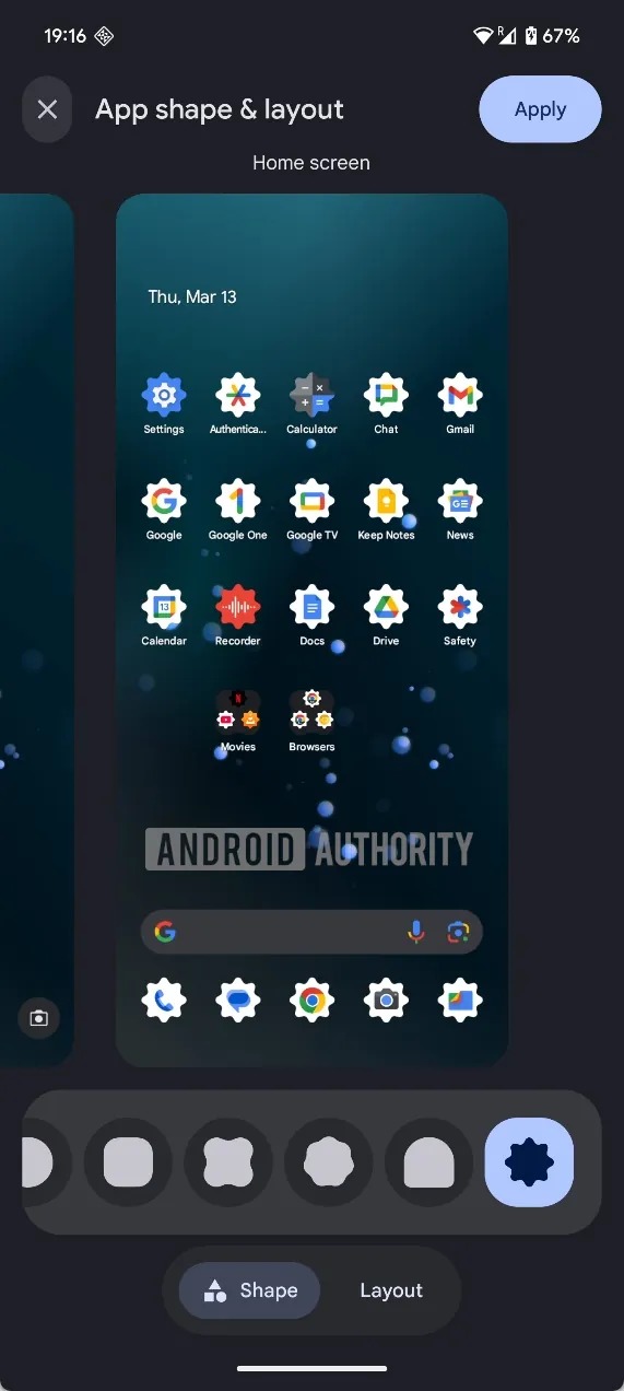 Android 16 icon shape customization feature