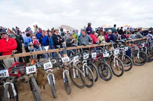 Bicycle staging at the end of the Le Mans run