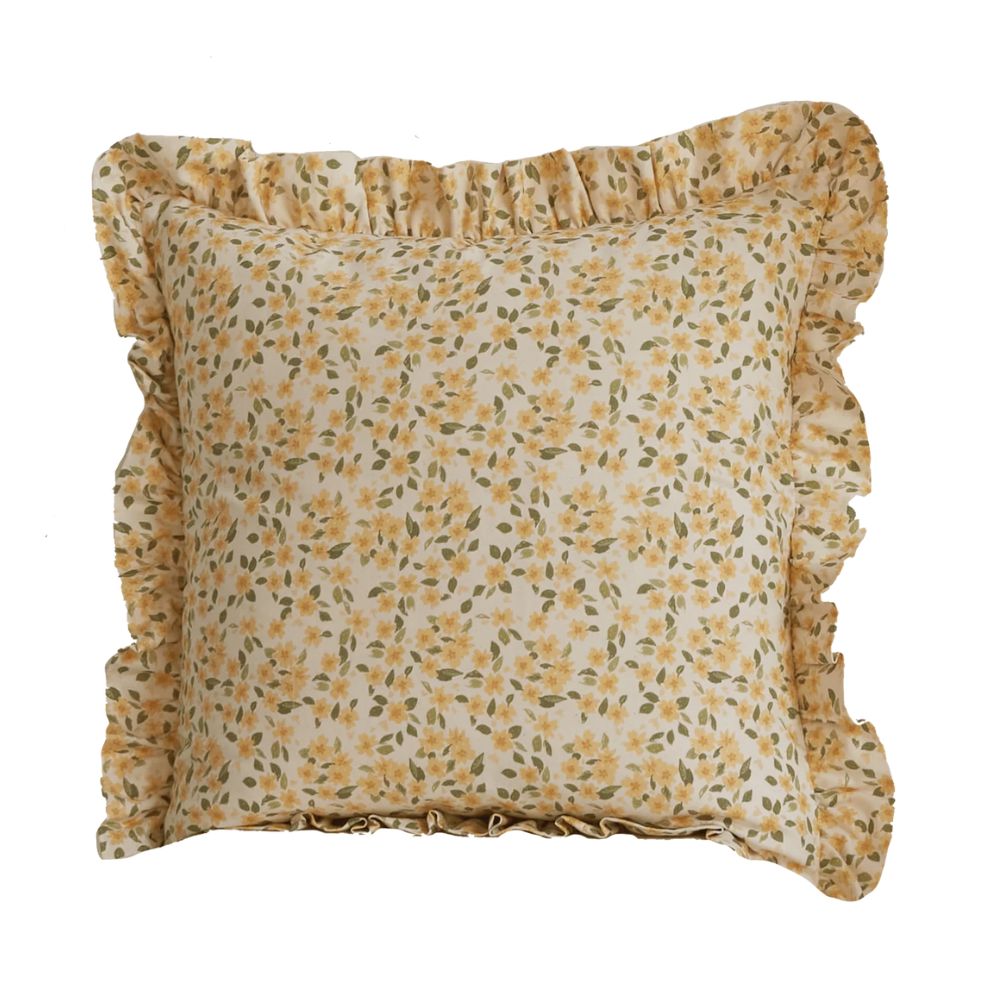 Primrose, Calico Floral Frill Cushion