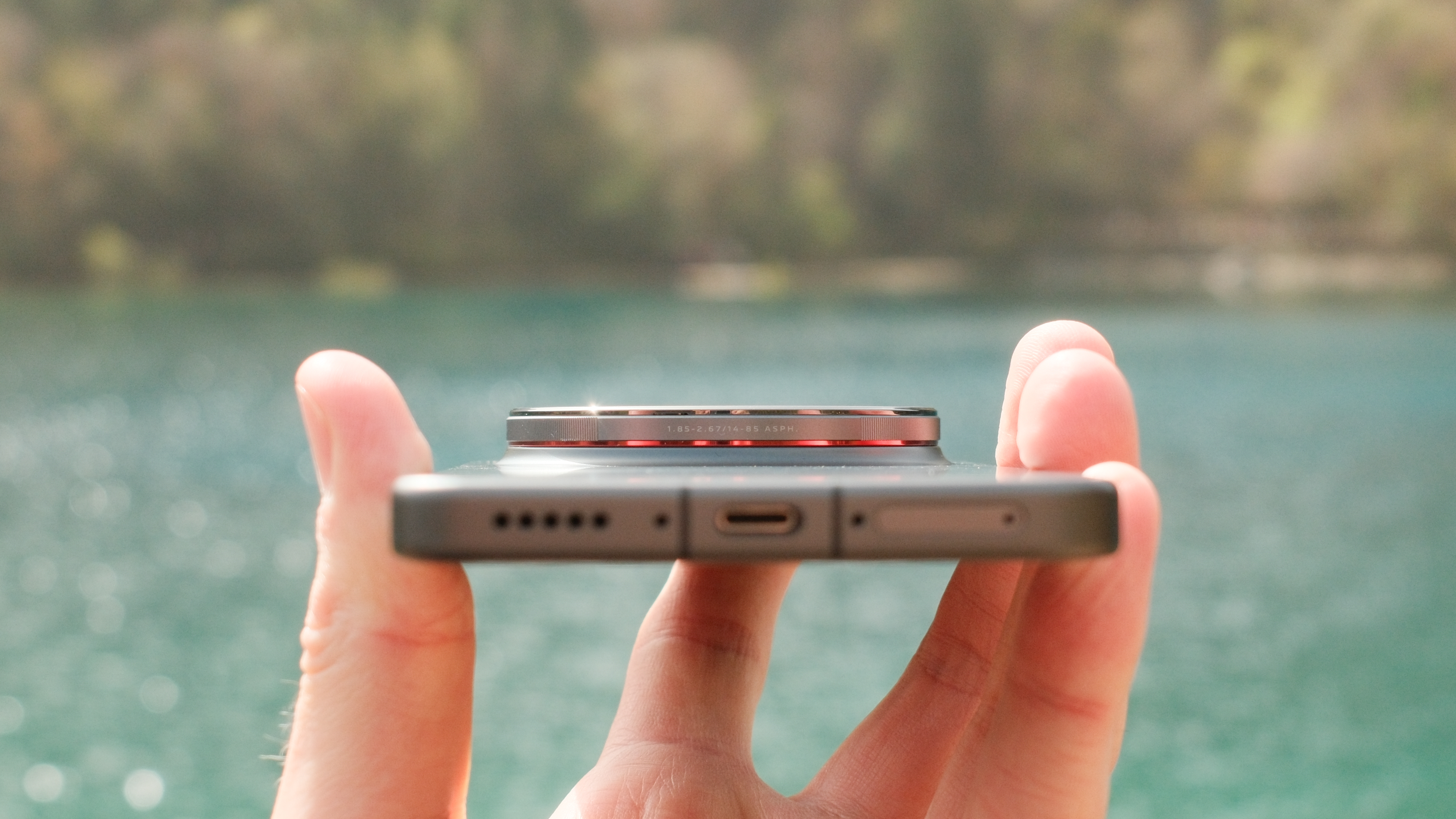 Bottom edge of the Vivo X300 Ultra showing its USB-C port and speaker grille