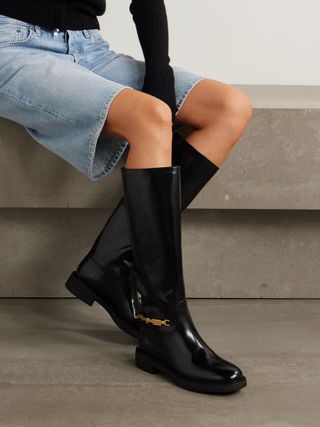 GIANVITO ROSSI, Buckle-Embellished Glossed-Leather Boots