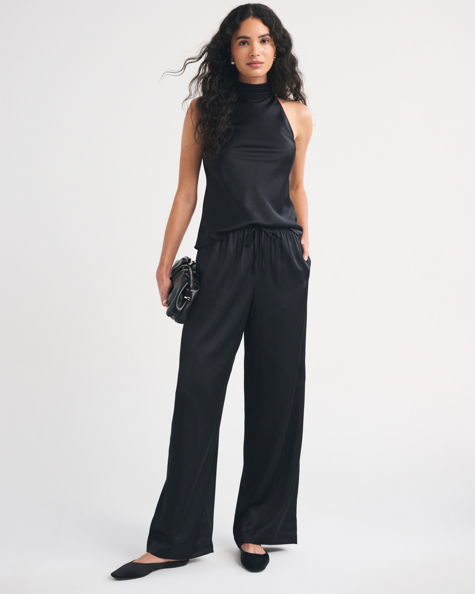 A&amp;amp;f Gemma Satin Wide Leg Pull-On Pant
