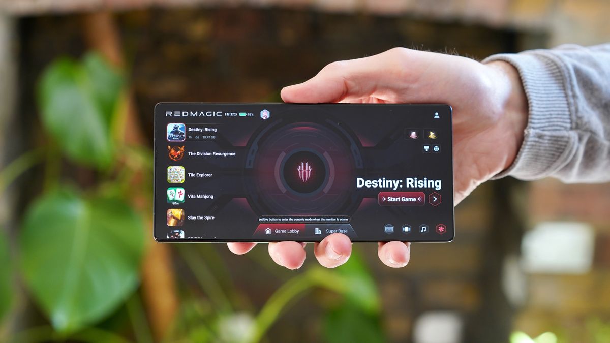 The RedMagic 11S Pro resting on a wooden table