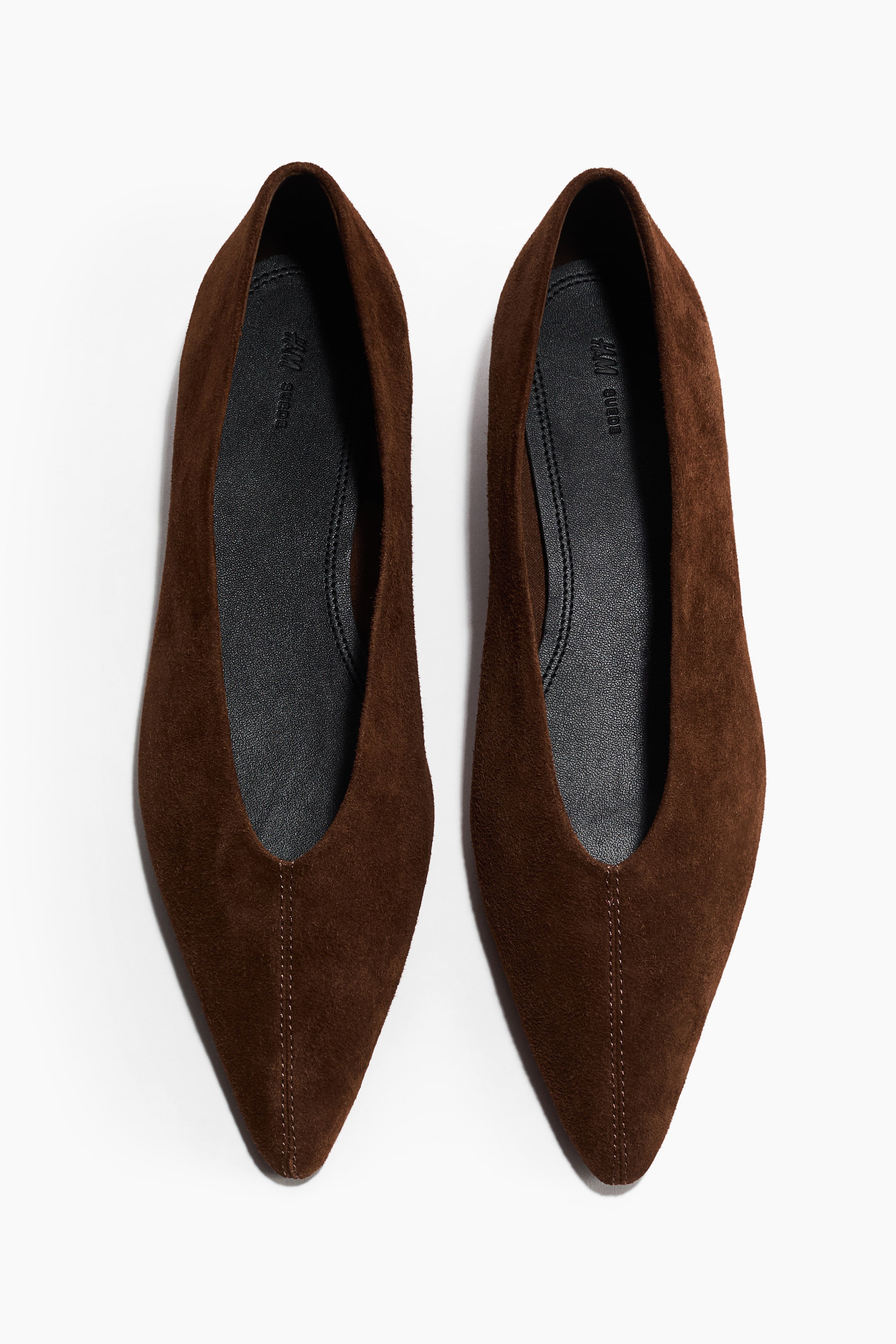 Leather Ballet Pumps - Dark Brown