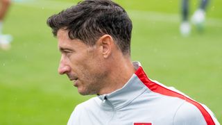 Robert Lewandowski in training for Poland ahead of Nations League fixtures