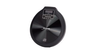 The Aiwa PCD-810BL portable CD player in black on a plain white background.