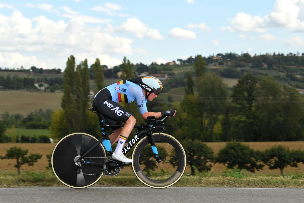 IMOLA ITALY SEPTEMBER 24 Ann Sophie Duyck of Belgium during the 93rd UCI Road World Championships 2020 Women Elite Individual Time Trial a 317km stage from Imola to Imola ITT ImolaEr2020 Imola2020 on September 24 2020 in Imola Italy Photo by Tim de WaeleGetty Images