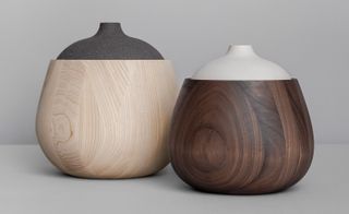 Oslo-based designer Kristine Bjaadal is exhibiting a duet of collections of vessels