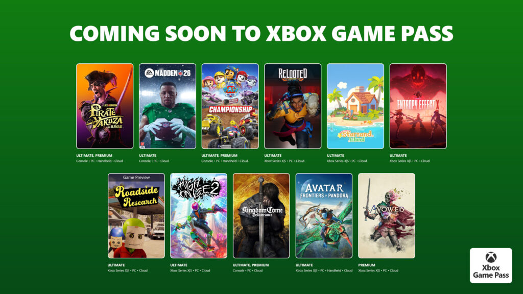 Promotional hero image for Xbox Game Pass' new games for the first half of February 2026