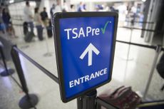 TSA Pre Check line entrance sign.