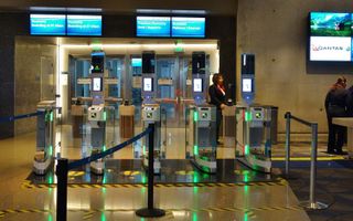 View of new biometric boarding gates at the Los Angeles International Airport. Credit: Shutterstock