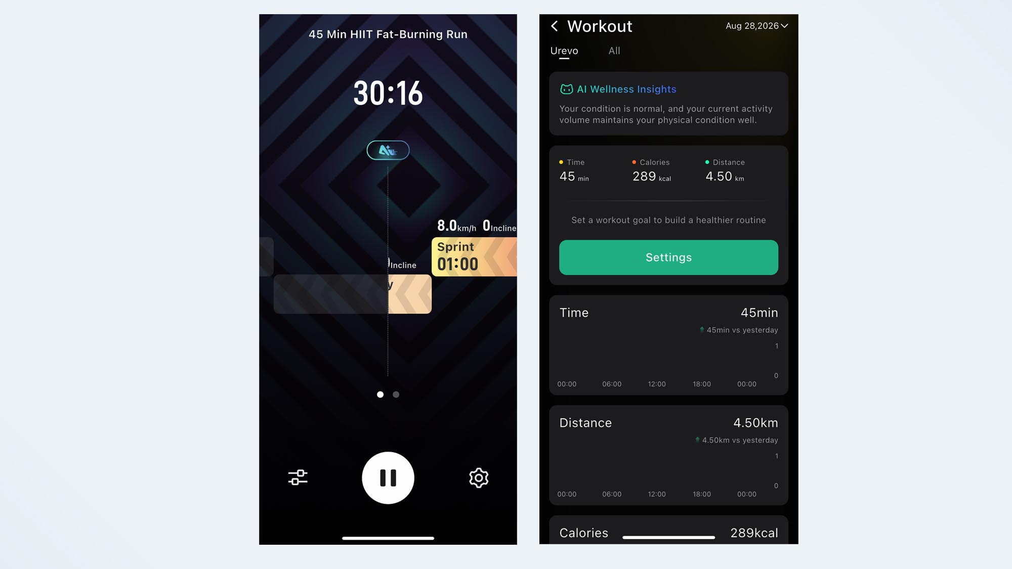 screenshots from Urevo app