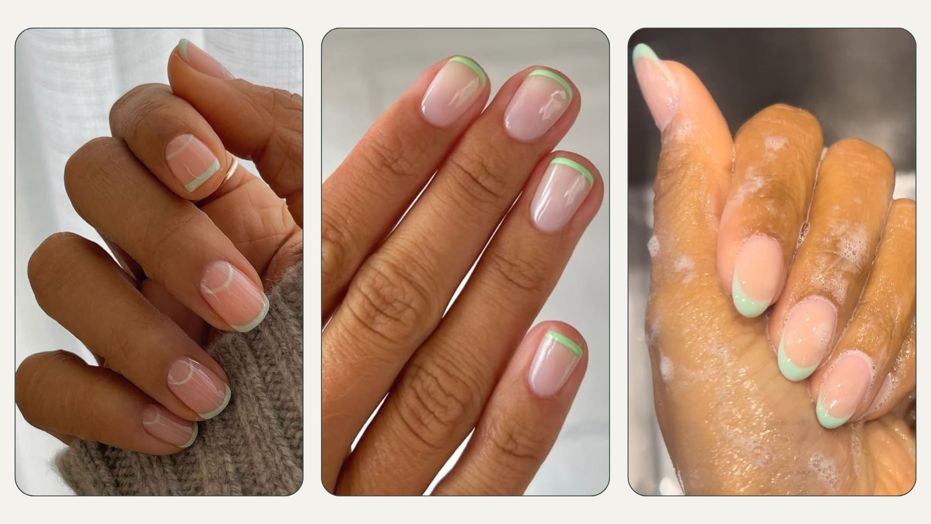 Matcha French-Tip Nails