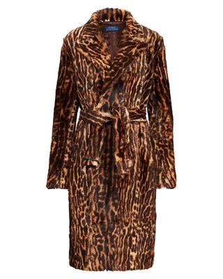 Leopard-Print Haircalf Coat