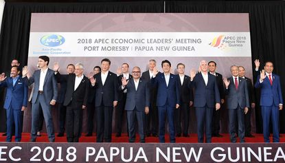 Apec leaders gather for photo shoot at the end of ‘failed’ summit in PNG