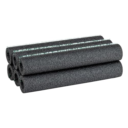 Duck Brand Foam Pipe Covers, Pipe Insulation Foam Tubes for Hot and Cold Water Pipes, Pre Slit and Self Sealing Adhesive Edge, 0.75 In. X 1 Ft., 6 Sticks Per Package, 6 Feet Total, Black