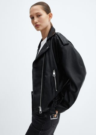 Leather-Effect Biker Jacket