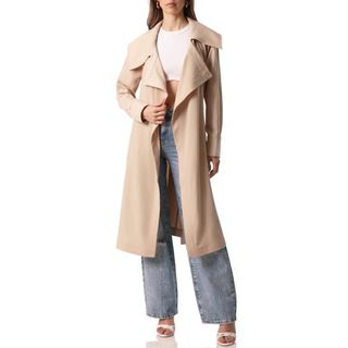 Avec Les Filles Lightweight Belted Stretch Trench Coat