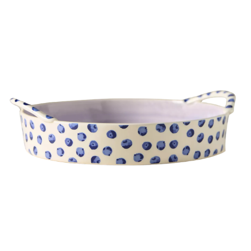 Berry Icon Handpainted Stoneware Pie Dish