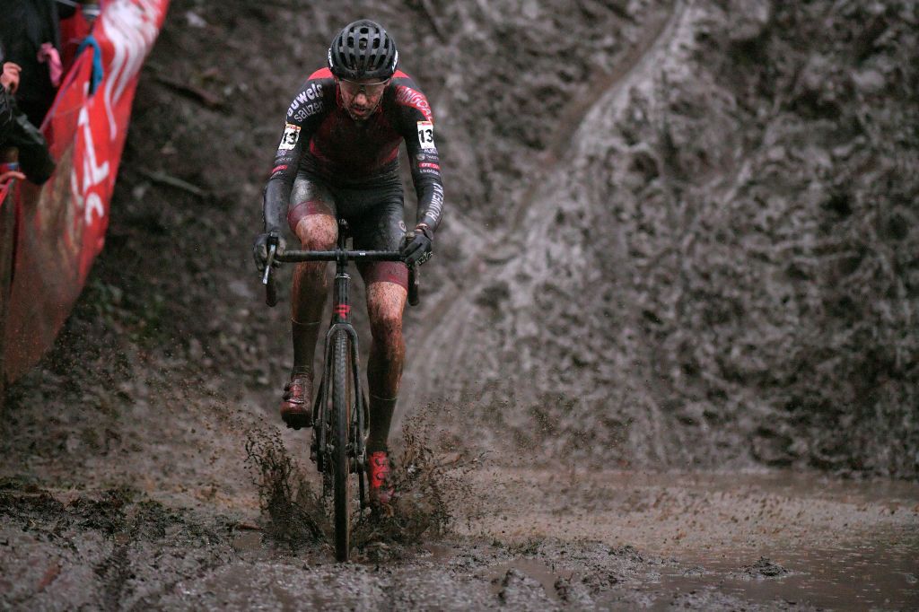 NAMUR BELGIUM DECEMBER 22 Michael Vanthourenhout of Belgium and Team Pauwels Sauzen Bingoal Mud during the 11th Namur World Cup 2019 UCICX TelenetUCICXWC on December 22 2019 in Namur Belgium Photo by Luc ClaessenGetty Images