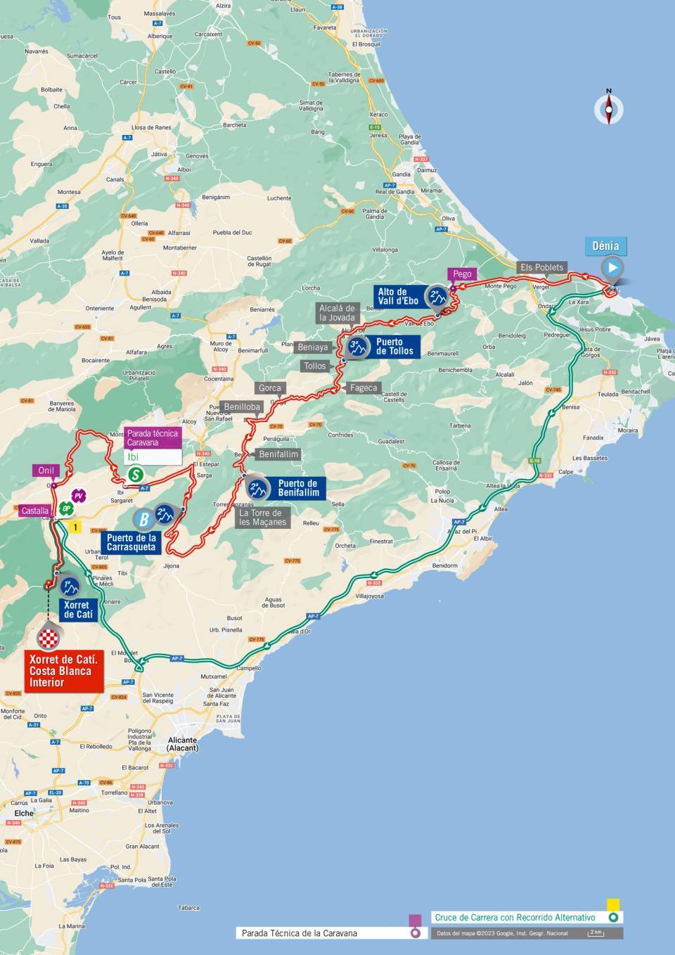 The route for the eighth stage of La Vuelta a España 2023