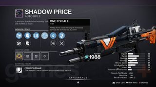 Destiny 2 Shadow Price Auto Rifle inspect