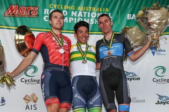 Caleb Ewan claimed his first elite title in the national criterium