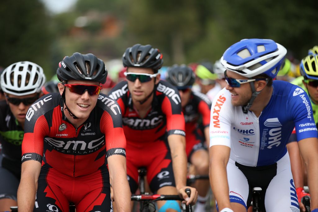 Rohan Dennis (BMC) enjoying a mid-stage chat