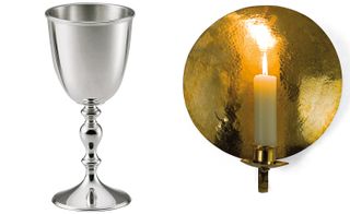 Goblet and light with candle