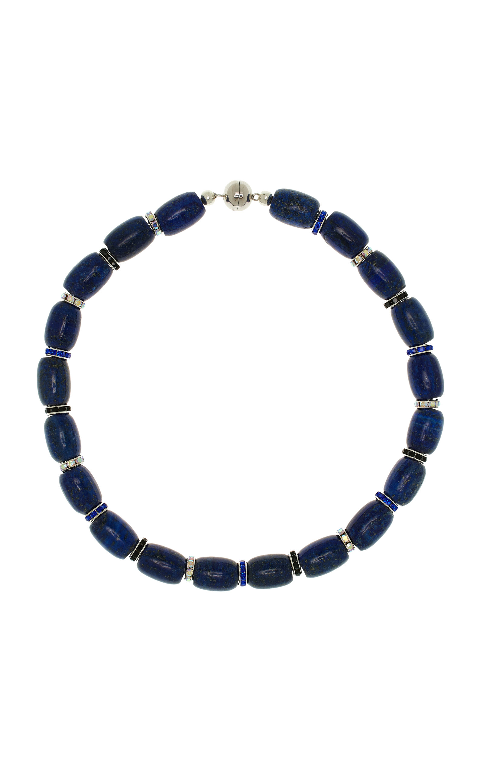 Donna Rhodium-Plated Lapis Lazuli Necklace