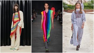 rainbow stripes at DSqaured2, Christopher John Rogers, Chanel