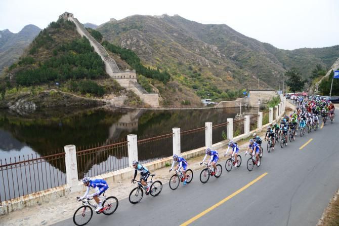 The great wall of China provided a spectacular backdrop for the racing