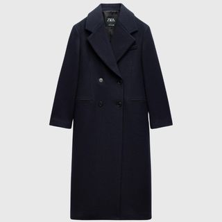 DOUBLE-BREASTED WOOL BLEND COAT ZW COLLECTION