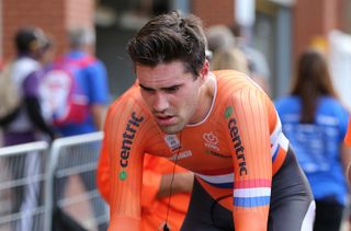 Tom Dumoulin (Netherlands) wondering where he could have made up the time to claim the rainbow jersey