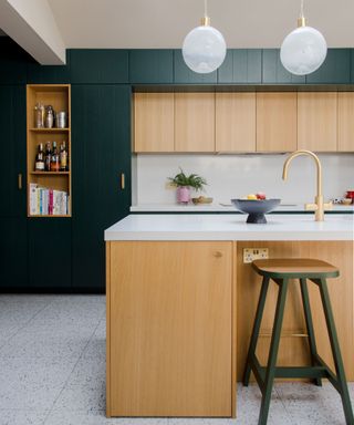 Bethany Childs' green kitchen is a reminder of her American heritage